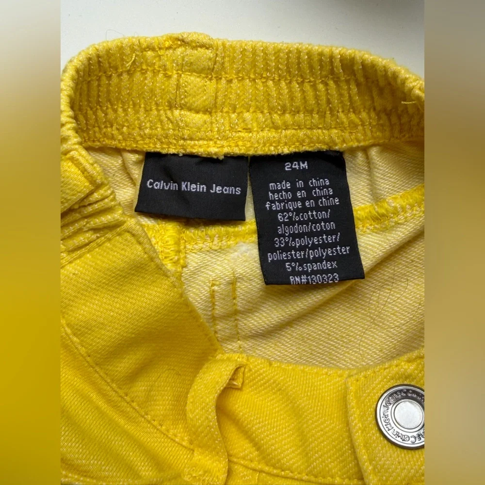 Calvin Klein Jeans Toddler Girl Striped Peplum Top & Yellow Jeggings (24M)